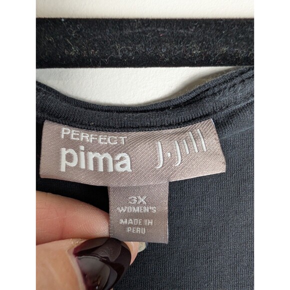 J Jill Shirt Maxi Dress Women’s Size 3x Perfect Pima Cotton Blend Stretch Black - Picture 3 of 12